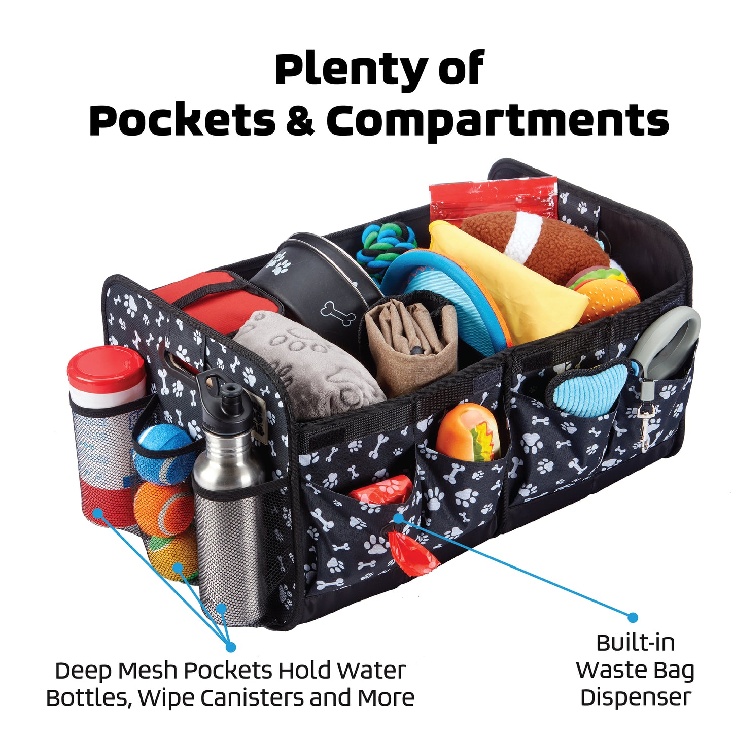 On-the-Go Companion: The Mobile Dog Gear Collapsible Organizer for Convenient Travel with Your Pet